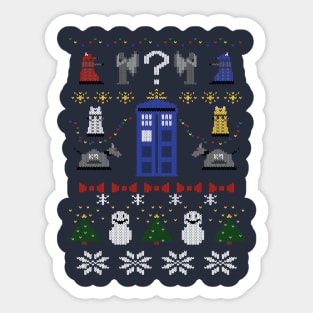 Whovian Christmas Sticker